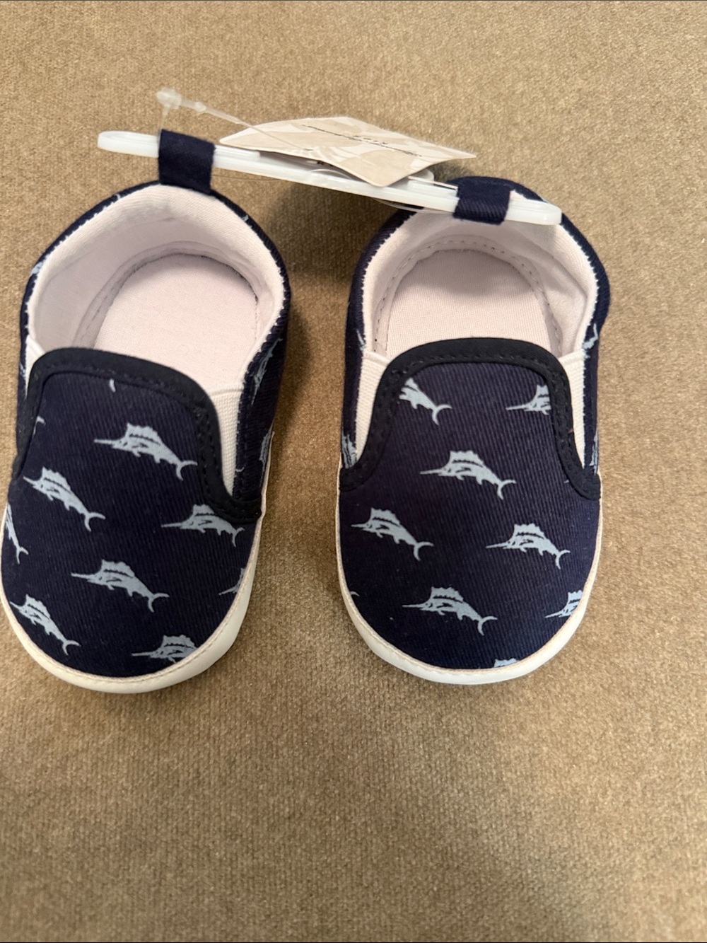 Tommy John Navy and White Marlin Slip-On Baby Shoes